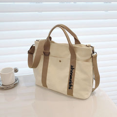 Canvas Tote Bag Women Handbag With Pocket AL219 - Nimall