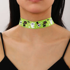 Cartoon Ribbon Print Necklace Collarbone Chain - Nimall