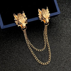 Chain Brooch Men's Retro Creative Design Suit Collar Pin Alloy Collar - Nimall