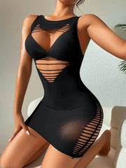 Classic Fishnet Bodycon Dress Unlined Sexy Lingerie One Piece Womens Lingerie - Nimall