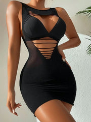 Classic Fishnet Bodycon Dress Unlined Sexy Lingerie One Piece Womens Lingerie - Nimall