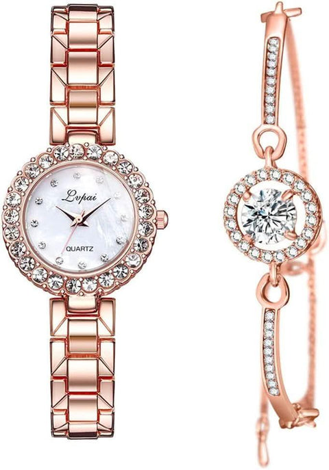 Classic Watch and Bracelet Set for Women EL043 - Nimall