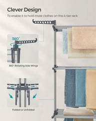 Clothes Drying Rack Stand 4 - Tier AL205 - Nimall