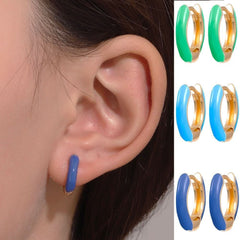 Color C - shaped earrings women, fashion temperament niche design geometric earrings earrings - Nimall