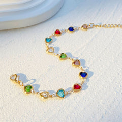 Color love bracelet, personality temperament, heart - shaped dopamine bracelet. - Nimall