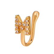 Copper inlaid zircon letter U - shaped nose clip nose ring puncture jewelry - Nimall