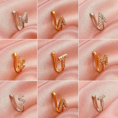 Copper inlaid zircon letter U - shaped nose clip nose ring puncture jewelry - Nimall