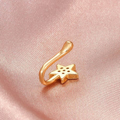 Copper inlaid zircon star false nose stud - Nimall