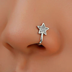 Copper inlaid zircon star false nose stud - Nimall