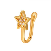 Copper inlaid zircon star false nose stud - Nimall