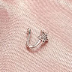 Copper inlaid zircon star false nose stud - Nimall