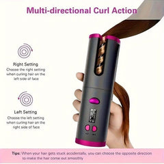 Cordless Automatic Hair Curler, Rechargeable Auto Curling Iron 50% - Nimall