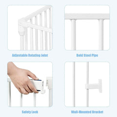 Costzon Baby Safety Gate, 6 - Panel Fireplace Fence LK032 - Nimall