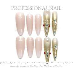 Court Armor Pure Handmade Wearing Armor Wind Advanced Finished Nail Art Whitening Patch Removable Wearing Armor - Nimall