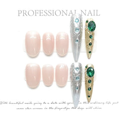 Court style armor handmade advanced finished nail art whitening patch fake nails removable wearable armor - Nimall