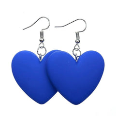 Creative color love earrings exaggerate the atmosphere peach heart earrings simple temperament, no ear clips - Nimall