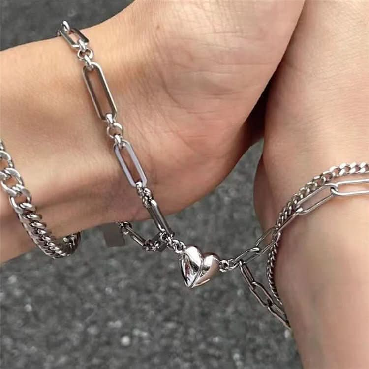 Creative couple magnetic buckle heart bracelet - Nimall