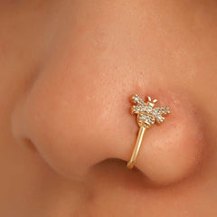 Creative U - shaped animal nose clip nose jewelry copper inlaid zircon nose ring jewelry - Nimall