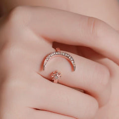 Crescent Moon Ring Fashion Star Moon Ring - Nimall