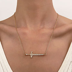 Cross sword necklace male personality creative hip hop collarbone chain female jewelry - Nimall