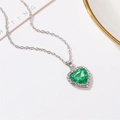 Crystal Gem Love Necklace Temperament Classic Ocean Heart Necklace - Nimall