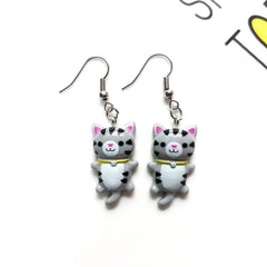 Cute cat stud earrings versatile retro cartoon temperament earrings - Nimall