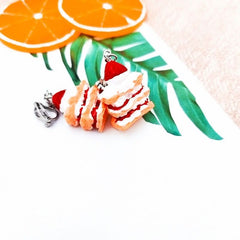 Cute Napoleon Sweet Creative Handmade ins Strawberry Cake Earrings Holeless Ear Clips - Nimall