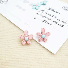 Daisy Flower Earrings Simple Small Earrings Ear Clip - Nimall