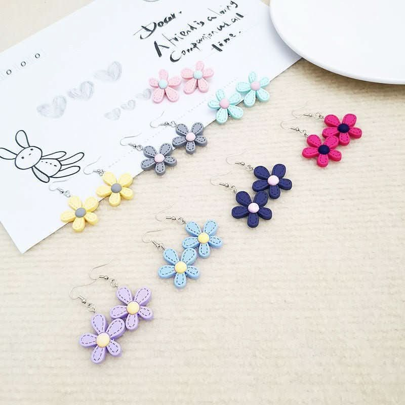 Daisy Flower Earrings Simple Small Earrings Ear Clip - Nimall