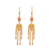 Dark Skull Earrings Female, Exaggerated Punk Hollow Earrings - Nimall