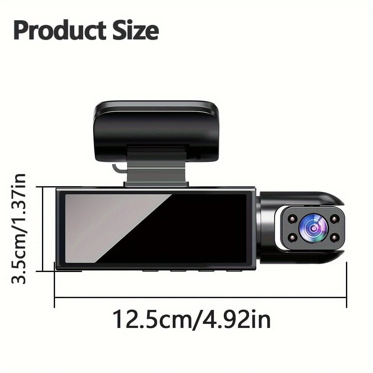 Dash Camera Front And Inside, 8.03cm Dash Cam 1080P, G Sensor HD Night Vision Loop Recording Wide Angle Car DVR ( Blue Photodiode Position Is Random) - Nimall