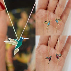 Delicate Bird Earrings Ring Bracelet Necklace Women's Tassel Ear Line Elegant Jewelry - Nimall