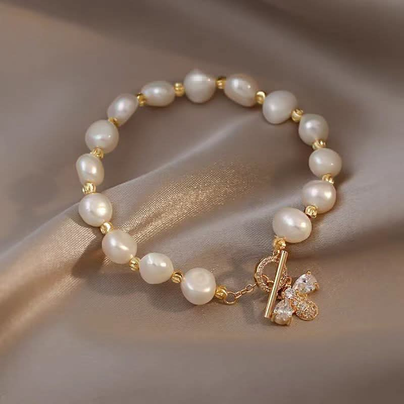 Diamond Bee Pendant Pearl Bracelet Women's French Creative Bracelet Bracelet - Nimall