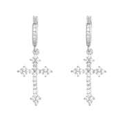 Diamond earrings women's light luxury super flash cross fashion earrings - Nimall