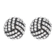 Diamond stud earrings for men and women creative design rugby football earrings - Nimall