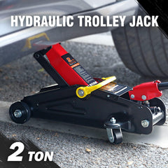 DNA MOTORING TOOLS - 00234 Low Profile Hydraulic Trolley Service/Floor Jack, 2 Ton (4000 lbs) Capacity, Lifting Range 5.1" - 13", Black AH007 - Nimall