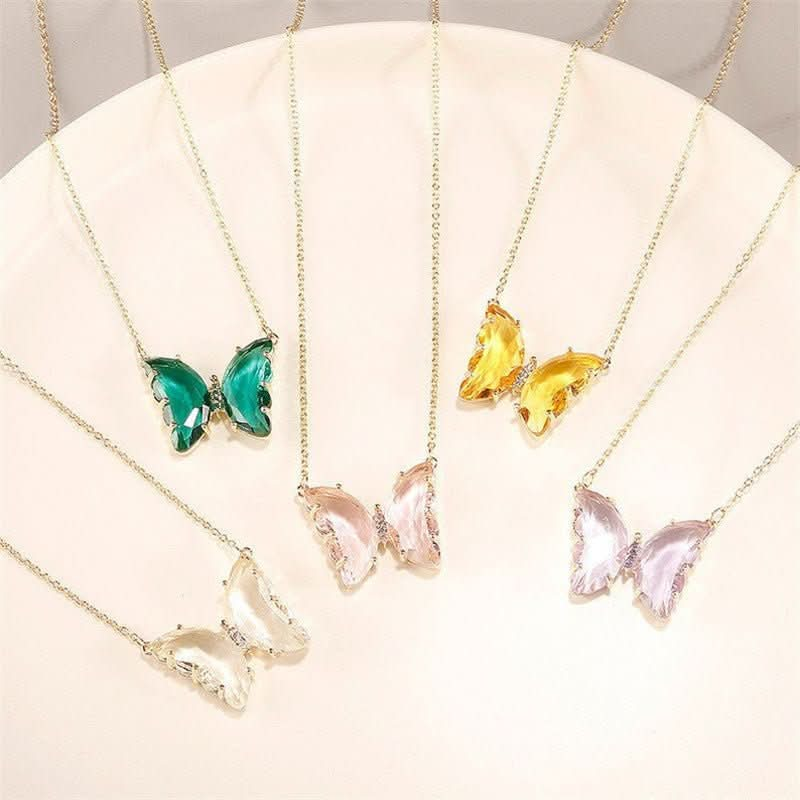 Dream glass crystal butterfly necklace - Nimall