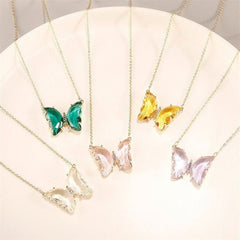 Dream glass crystal butterfly necklace - Nimall