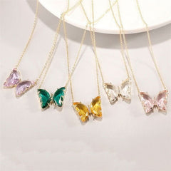 Dream glass crystal butterfly necklace - Nimall