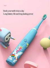 electric toothbrush for kids USB Rechargeable Star Moon Rainbow Unicorn Blue - Nimall