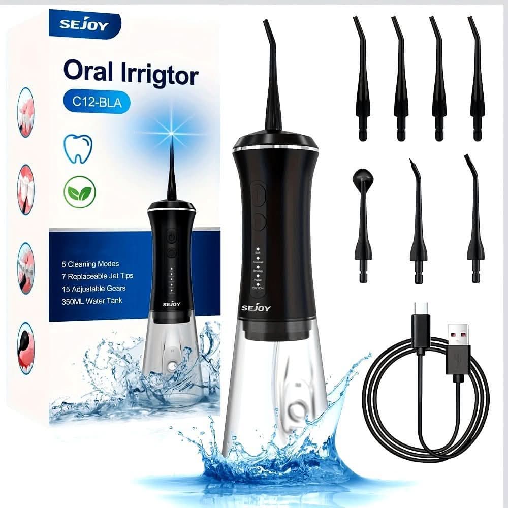 Electric Water Flossers For Teeth Whitening Dental Oral Irrigator With Jet Tips Nozzles - Nimall