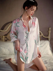 Elegant Nightgown Loose Thin Home Clothes Womens Lingerie - Nimall