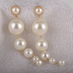 Elegant temperament series pearl earrings exaggerated long earrings - Nimall