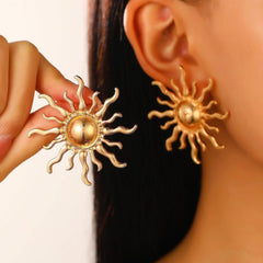 Exaggerated design premium sun stud earrings fashion earrings - Nimall