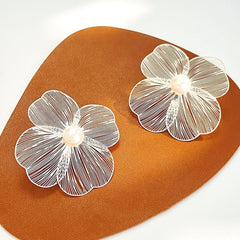 Exaggerated flower earrings petal earrings women - Nimall