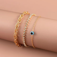 Exaggerated geometric beaded thick chain bracelet hollow multi - layer anklet female - Nimall