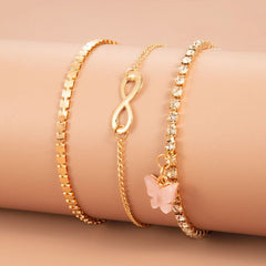 Exaggerated geometric beaded thick chain bracelet hollow multi - layer anklet female - Nimall