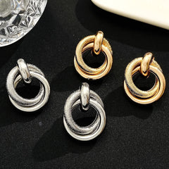 Exaggerated Geometric Earrings Wrapped Twist Stud Earrings Vintage Circle Earrings - Nimall