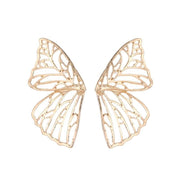 Exaggerated hollow butterfly wing stud earrings trendy fan creative earrings - Nimall