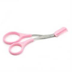 Eyebrow Scissors With Comb, Stainless Steel Scissors, Safety Eyebrow Makeup Scissors - Nimall